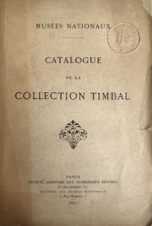  p Catalogue p p de la p p Collection Timbal p p 1882 p p Musees nationaux p 