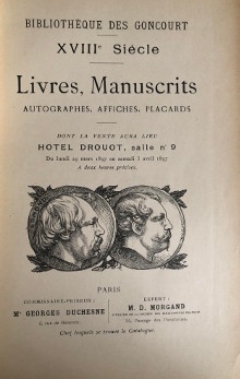 p Bibliotheque des Goncourt p p XVIIIe siecle p p Livres manuscrits affiches placards p p Paris 1897 p p Delzant Alidor pref p