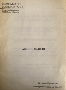  p Andre Cadere p p Galerie Durand Dessert p p 1982 p 