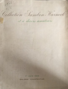 p Collection b Sambon Warneck b p p i et a divers amateurs i p p Tableaux anciens p p Haute curiosite p p Tableaux modernes  p p Paris 1956 p p br p 