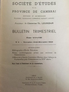 p Societe d Etudes de la Province de Cambrai p p Histoire et archeologie bulletin trimestriel p p Tome XXXVIII n 3 novembre 1940 decembre 1941 p p Rodiere Roger p