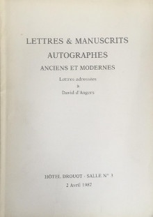p Lettres adressees a David d Angers p p Lettres et manuscrits autographes p p Litterateurs Peintres Musiciens p p Vidal Megret J expert p