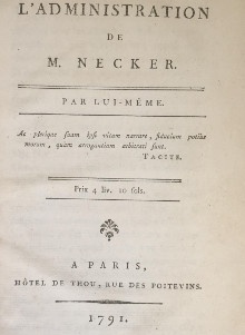  p Sur l administration de Monsieur Necker p p Par lui meme p p Necker Jacques p 