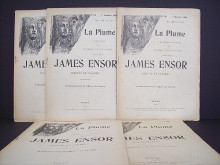 James Ensor aquafortiste 1er et 2e fascicule du numero exceptionnel consacre a James Ensor br James Ensor peintre et graveur 3e fascicule br James Ensor peintre et graveur 4e fascicule br James Ensor peintre et graveur 5e fascicule br James Ensor peintre et graveur 6e et dernier fascicule Lemonnier Camille Picard Edmond Verhaeren Emile Mauclair Camille Elskamp Max Hannon Theo Rency Georges Rousseau Blanche Lemmen Georges Meunier Constantin Krains Hubert 1er et 2e fascicules Maus Octave Beck Christian Du Jardin Jules 3e fascicule Du Jardin Jules Desombiaux sic Maurice 4e fascicule Des Ombiaux Maurice Uzanne Octave 5e fascicule Maeterlinck Maurice Ensor James Baes Edgar Fontainas Andre Goffin Arnold De Mont Pol Delattre Louis 6e et dernier fascicule 