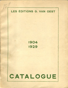 Les editions Van Oest 1904 1929 catalogue general Collectif