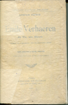 Emile Verhaeren Sa vie son oeuvre Zweig Stefan