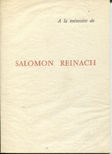 A la memoire de Salomon Reinach Metzger Henri