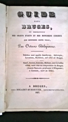 Guide dans Bruges ou description des objets d art ou monumens curieux que renferme cette ville Delepierre Octave