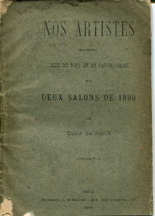 Nos artistes notamment ceux du Nord Pas de Calais aux Deux Salons de 1890 Dubron Victor
