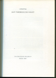 Jan Vermeer de Delft De Vries A B et Huyghe Rene